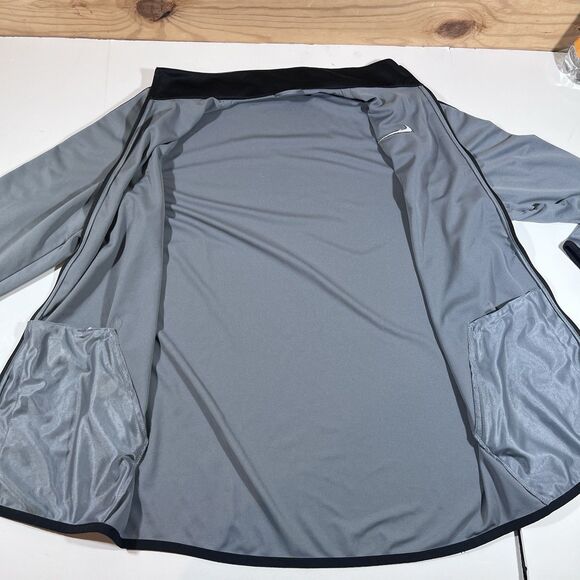 Nike Full Zip Grey Training Track Jacket Performance Fabric Men's Large Tall LT - Picture 10 of 12